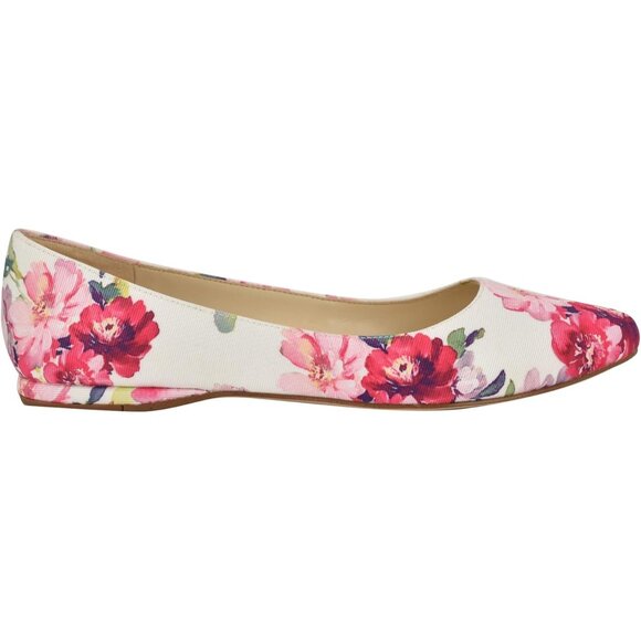 Nine West Women's Pink Tea Party Leather Closed Pointed Toe Ballet Flats Shoes - Picture 5 of 6